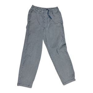UNIQLO Cotton Relaxed Ankle Pants (Hickory Stripe) Size S